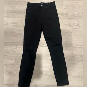 New Paige distressed ankle jeans